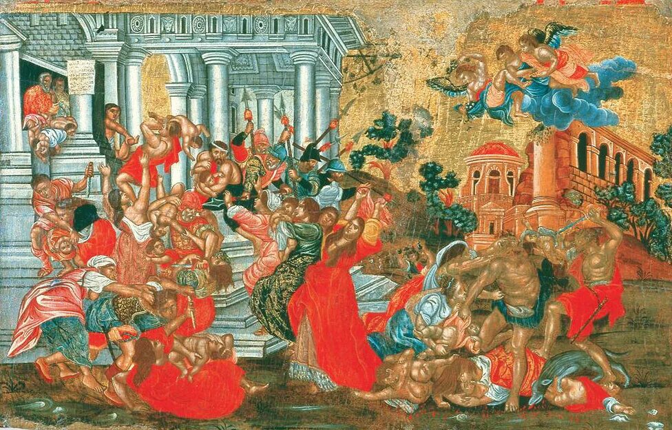 Царь ирод великий избиение младенцев. Маттео ди джованни избиение младенцев. Икона 14000 мучеников младенцев, от ирода. Рождество минологий василия ii. Царь ирод великий избиение младенцев.