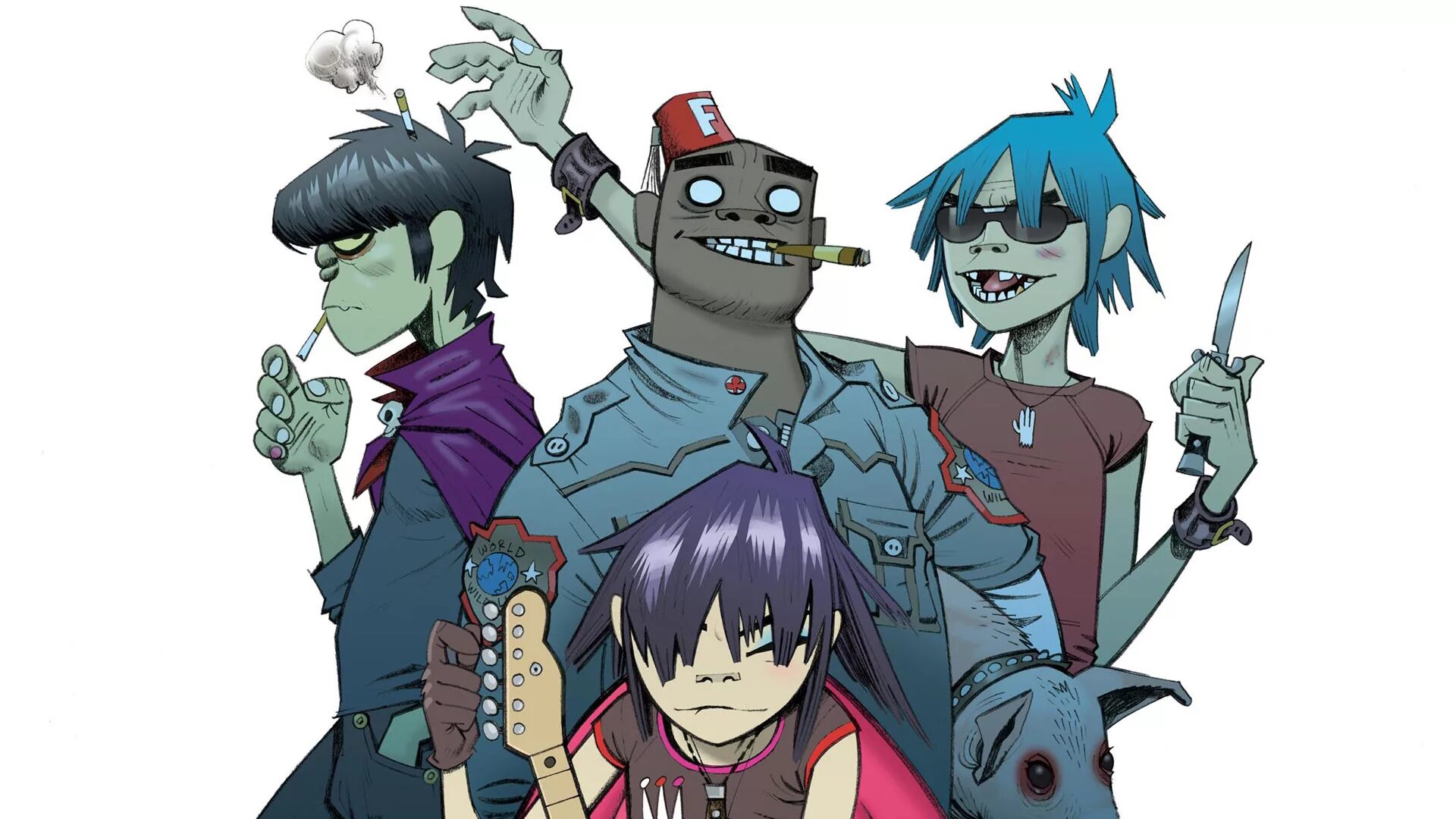 Группа Gorillaz. Группа гориллаз персонажи. Группа Gorillaz Noodle. Группа Gorillaz нудл.