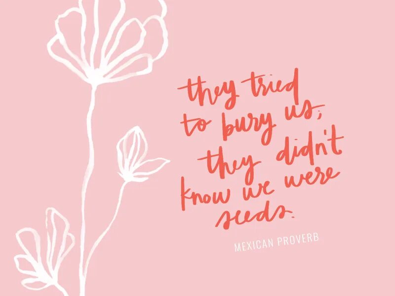 Try them. Inspirational phrases. inspired phrases. they tried to bury us. &quot;they try to bury us. they didn&#039;t know we were seeds&quot; - mexican proverb перевод.