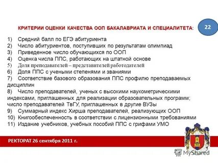 Оценка качества образовательных программ