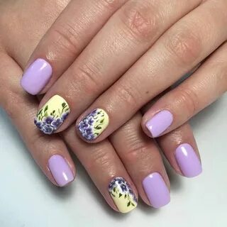 Яркий весенний маникюр на короткие ногти