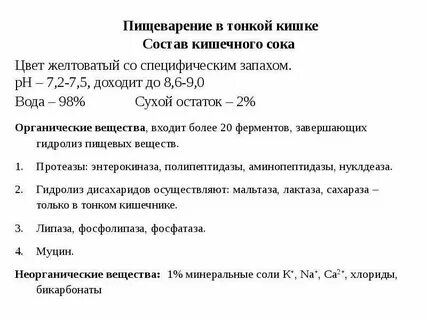 Соки тонкой кишки
