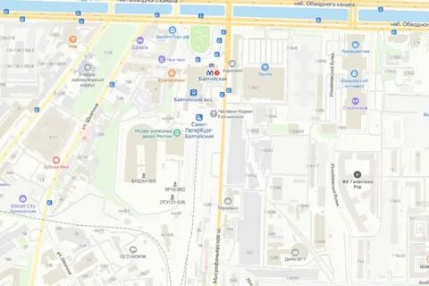 Балтийский вокзал петербург карта