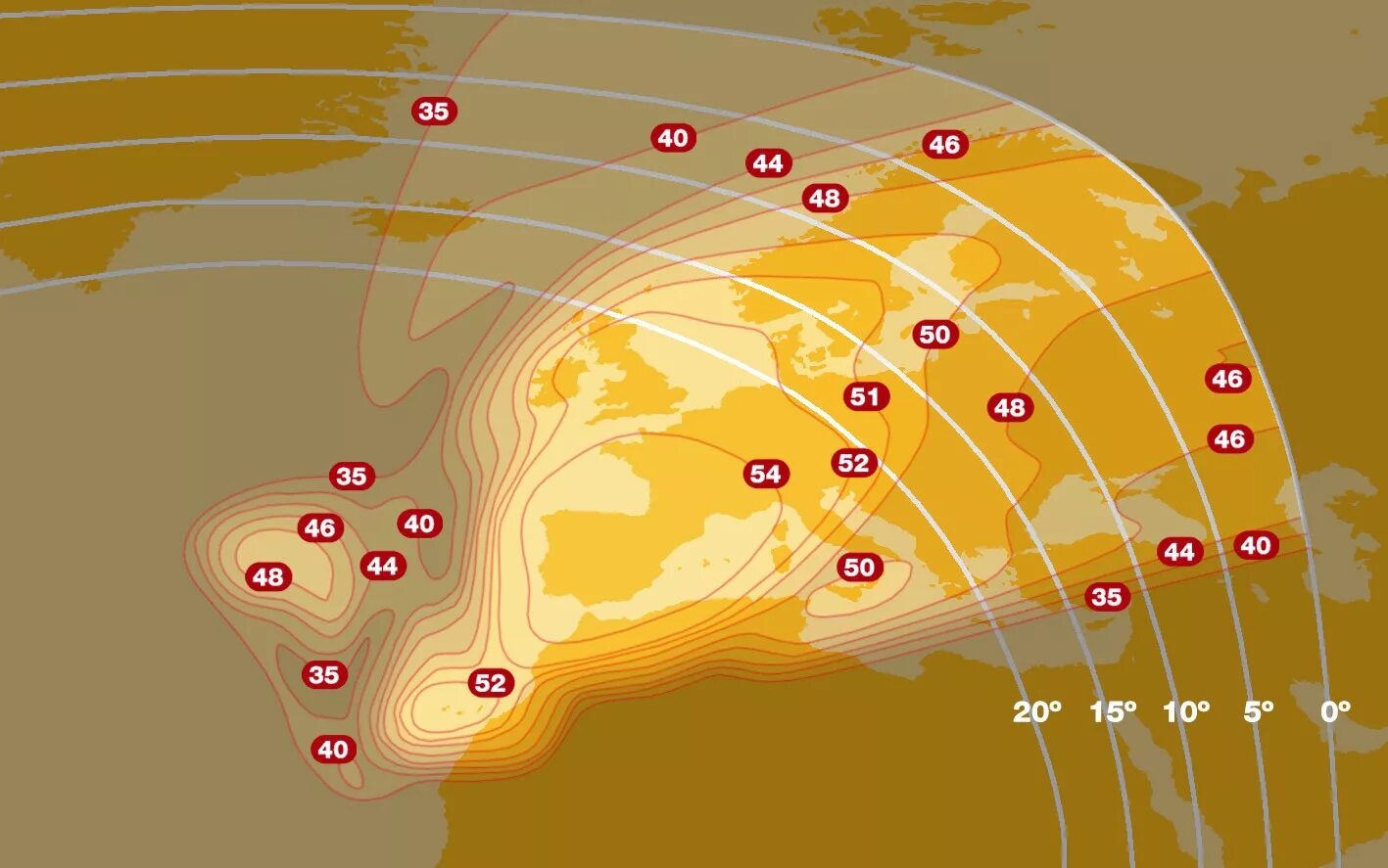 Спутник Hispasat 1c/1d. Зоны покрытия Eutelsat. Лучи Eutelsat ka. Ka-sat покрытие.