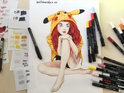 Девушки нарисованные маркерами