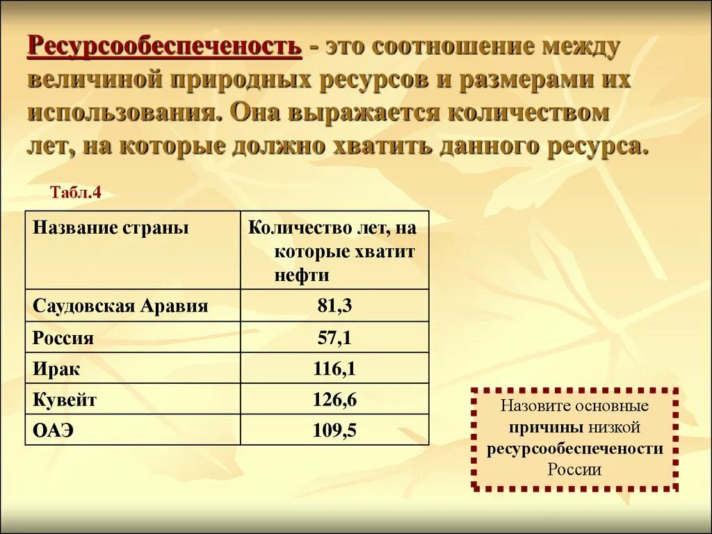 Величина природных ресурсов. Соотношение между величиной природных ресурсов и размерами их. Размеры использования природных ресурсов. Соотношение между величиной запасов и размерами их использования.