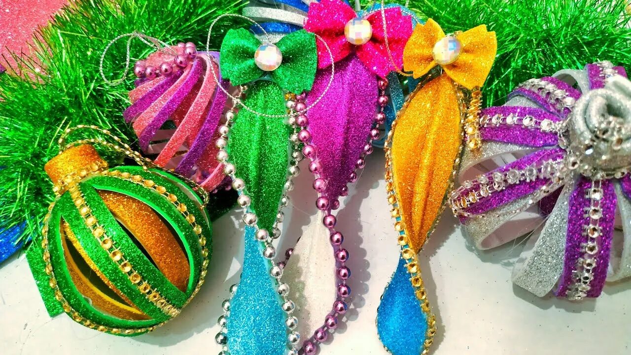 Игрушка на уличную елку из фоамирана. Новогодние игрушки из фоамирана. Игрушка на уличную елку из фоамирана. Верхушка на елку своими руками. Новогодние игрушки из фоамирана.