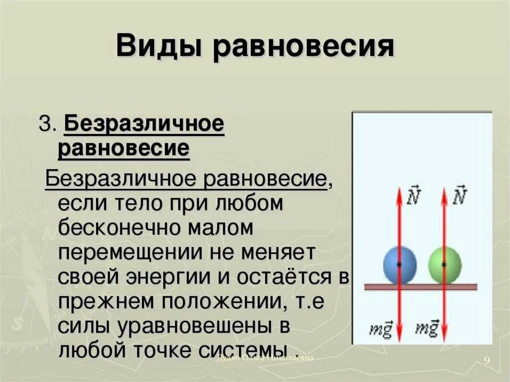 Нулевое равновесие. Виды равновесия. Безразличное равновесие. Устойчивое равновесие тела. Виды равновесия тел.