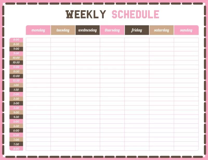 Program week. Weekly schedule. еженедельное расписание. week schedule. weekly schedule printable.