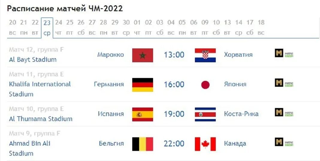 Чемпионат 2022 расписание игр