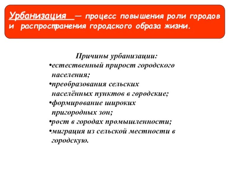 Процесс увеличения доли городов