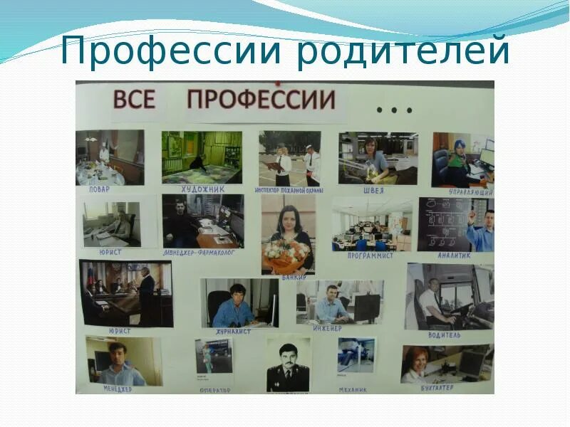 Занятие профессии родителей