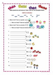 Demonstrative pronouns worksheets