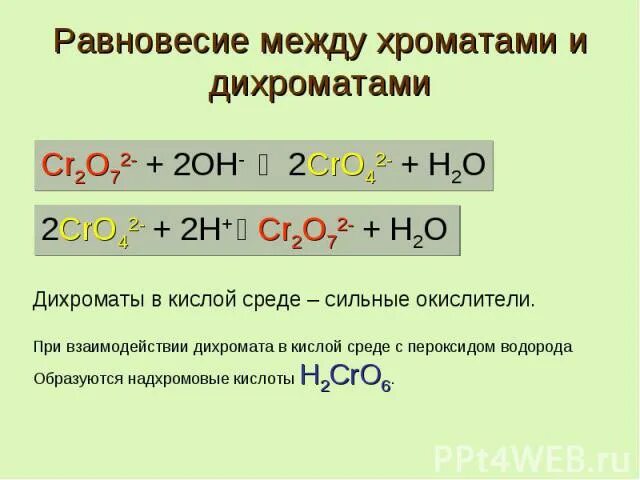 Хромат калия и пероксид водорода