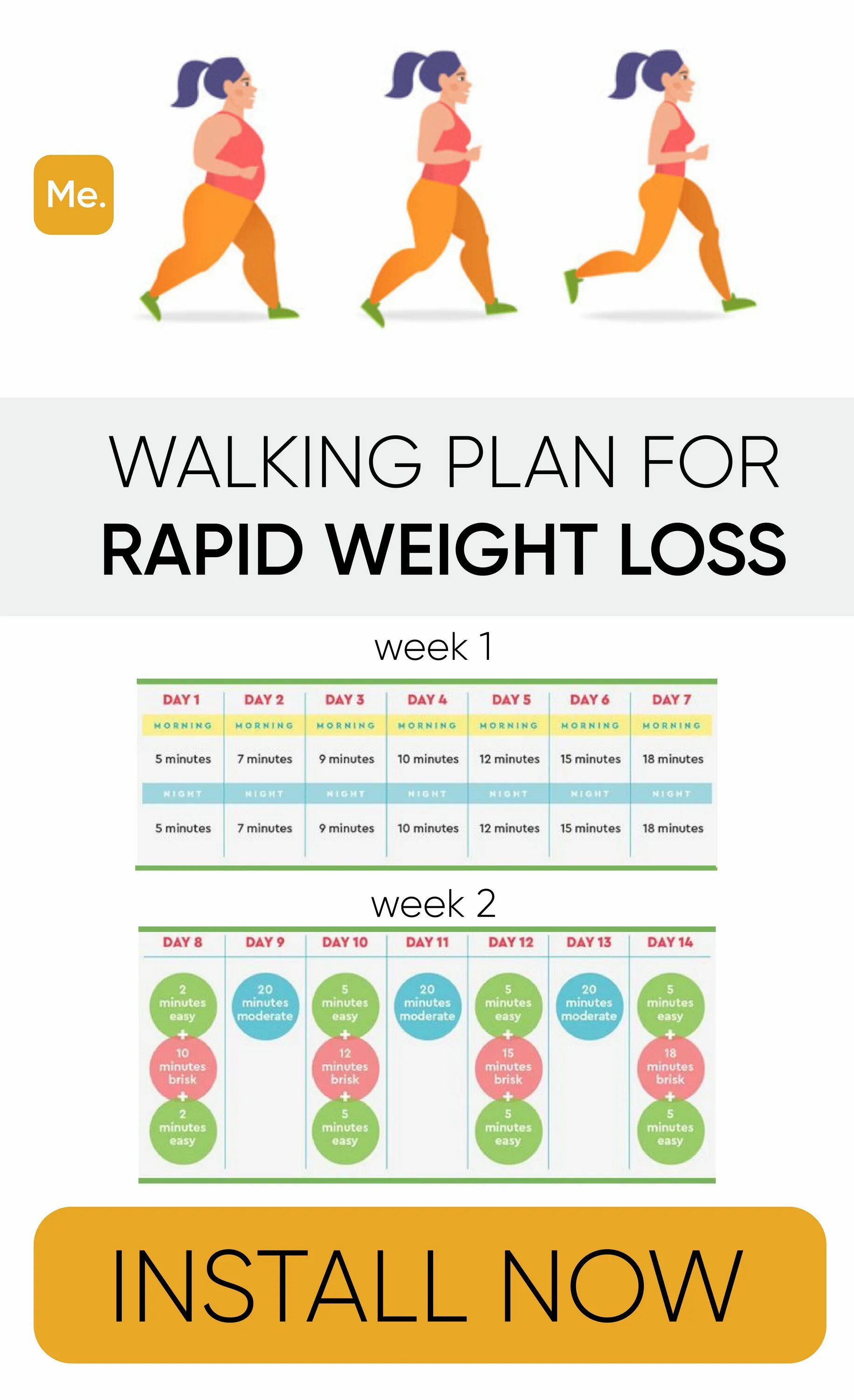 Бег для похудения. Walking Plan. For Weight loss. For Walking.