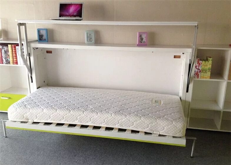 Кровать откидная 200*180 Space solutions (Спэйс Солюшенс). Откидная кровать Мерфи. Откидная детская кровать. Складная кровать в стену. Сложена кровать