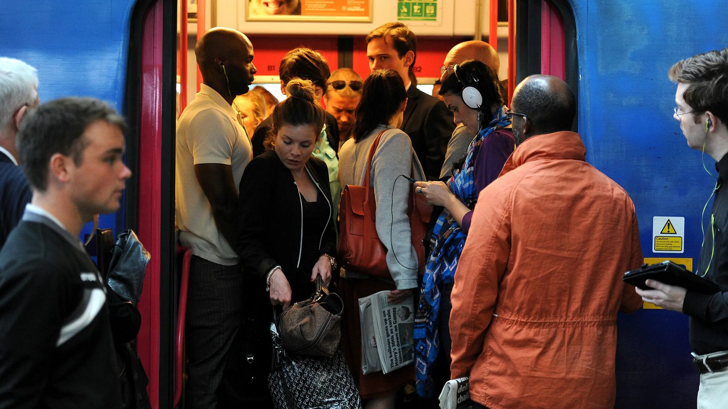 Dream Commuters. Passengers Rush hour. Commuter Train. Get off the train