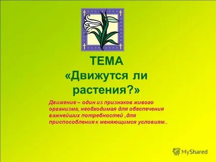 Какого значение движения растений