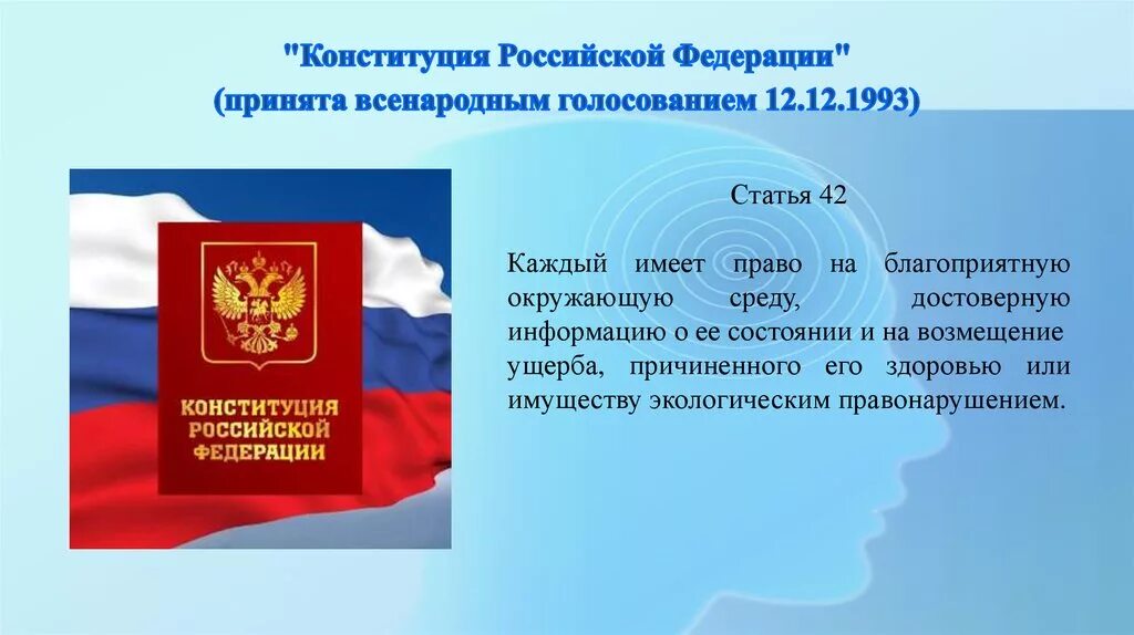 Право граждан рф на благоприятную среду. Ст 42 Конституции РФ. Конституция РФ ст.42,58. Конституция Российской Федерации. Ст Конституции РФ.