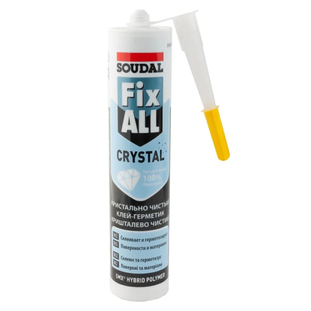 Клей герметик soudal fix all 290. Клей-герметик soudal fix all, 290 мл. прозрачный клей-герметик fix all crystal 290 мл.. клей-герметик прозрачный fix all crystal soudal. соудал клей герметик фикс алл.