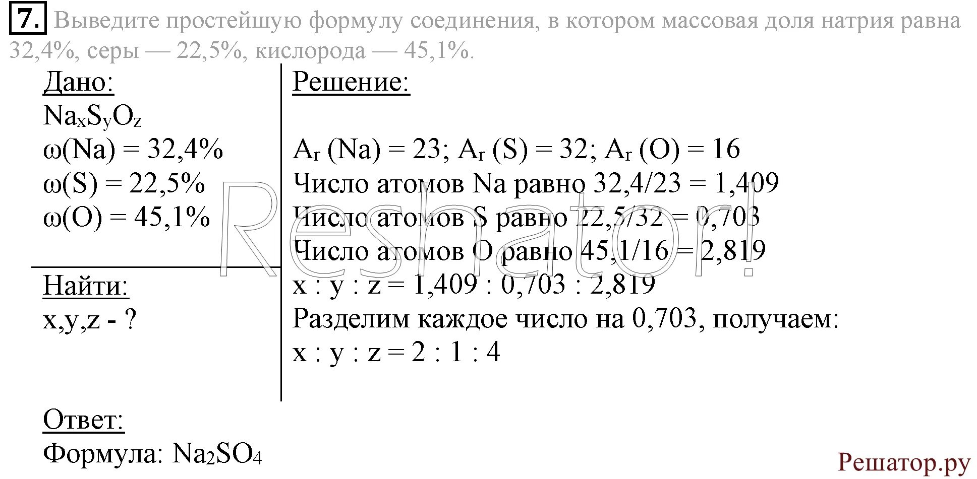 Определить простейшую формулу соединения