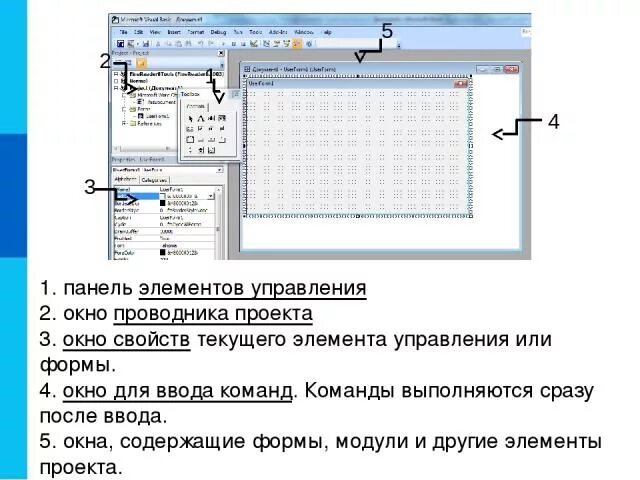 Окно панели элементов