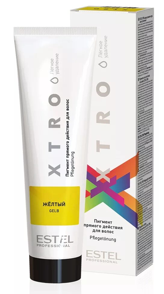 Прямой пигмент сколько держать. Estel professional краска для волос xtro пигмент прямого действия желтый 100 мл. прямые пигменты эстель xtro. пигмент estel зеленый 100мл. зелёная краска для волос estel professional.