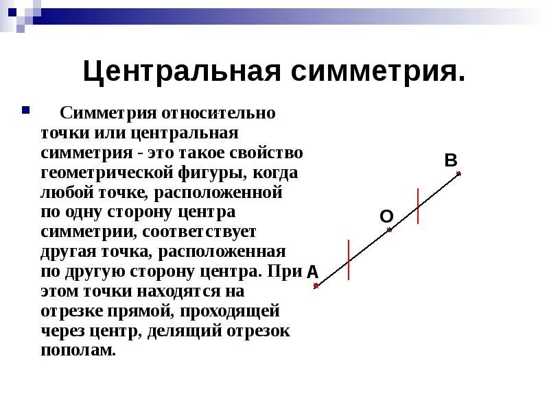 Центр симметрии что это. Центр симметрии что это