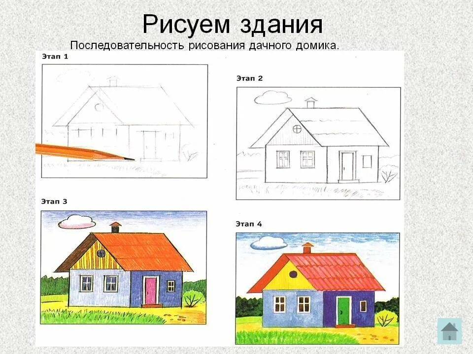 Домик рисунок. Поэтапное рисование дом. Дом для рисования. Этапы рисования домика для детей. Дома рисовать 4