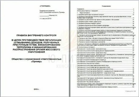 Правила внутреннего контроля