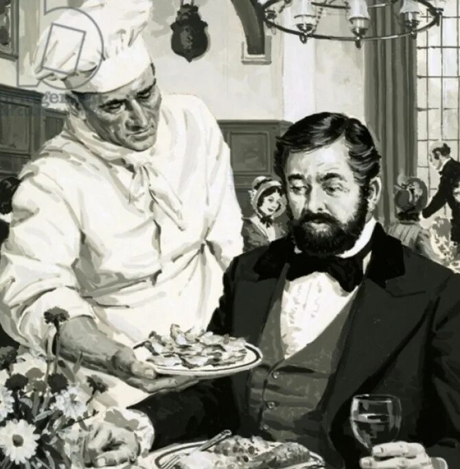 В каком году придумали чипсы. Джордж Крам изобретатель чипсов. Шеф-повар Джордж Крам. Корнелиус Вандербильт и повар Джордж Крум. Джордж Крам 1853.