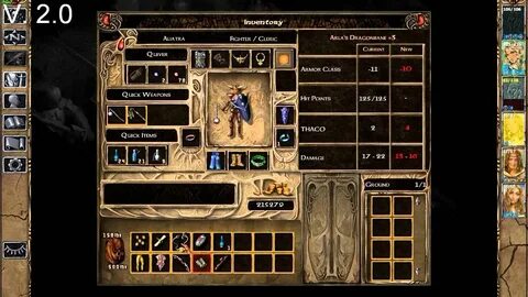 Baldur's Gate II EE inventory screen Baldur's Gate, Cleric, Chara...