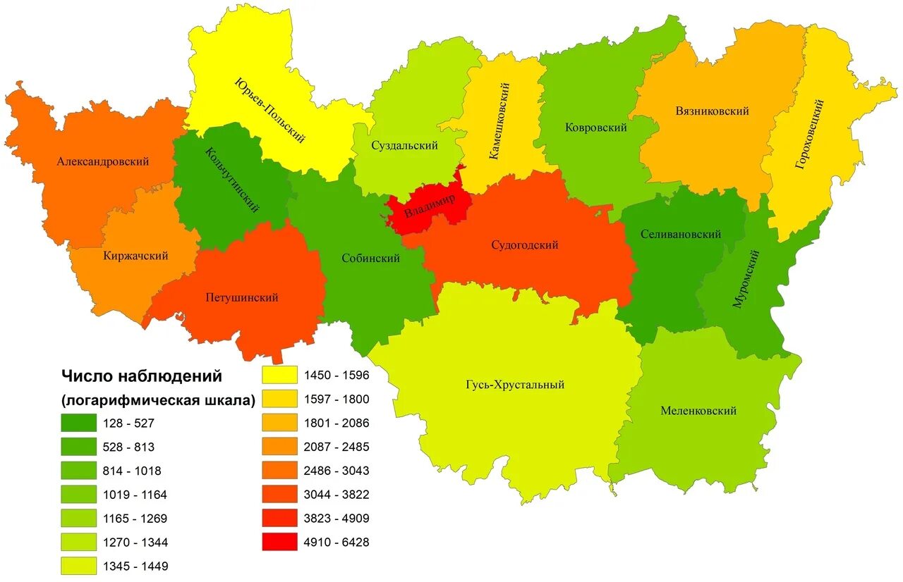 Карта петушинского района. Карта Киржачского района Владимирской области. Карта Владимирской области по районам. Районы Владимирской области. Экологическая карта Владимирской области.