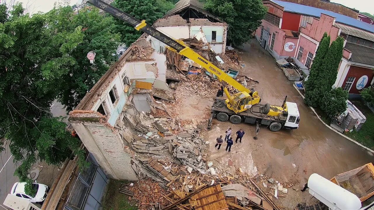 Высотный демонтаж снести дом. КРАШМАШ офис.