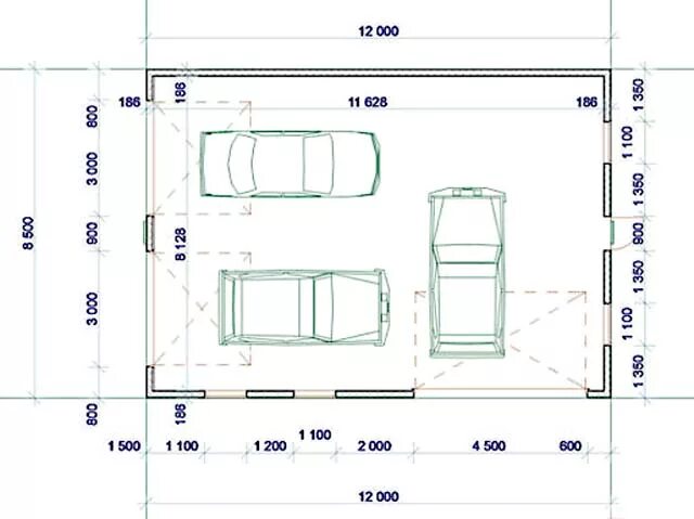 Размеры гараж внутри. Гараж из сэндвич панелей на 2 машины чертежи. Ширина гаражных ворот под Газель. Размер гаража на 3 автомобиля. Габариты парковки на 2 машины.