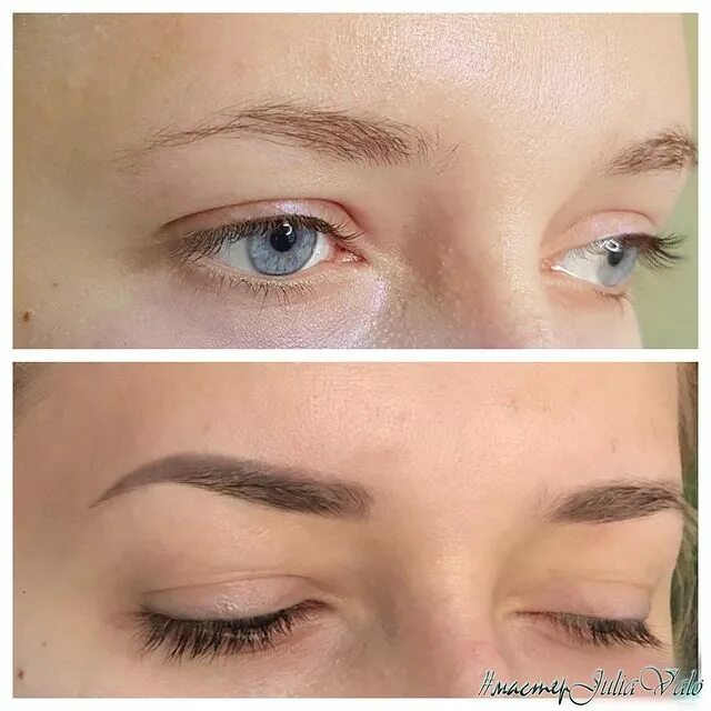 татуаж таганрог. цвет перманентного макияжа бровей после схода корочки.