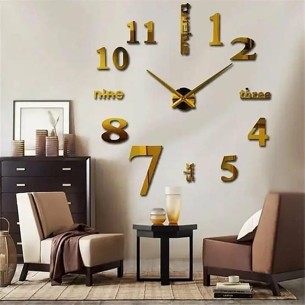Часы с отдельными элементами. 3d часы diy zn0018. 3d часы diy clock 12s022-g серебро. интерьерные часы на стену. стильные часы на стену.