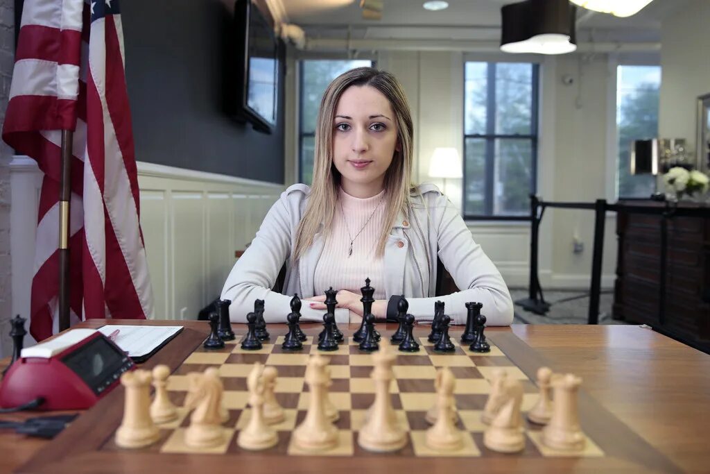 She playing chess