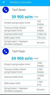 Uzmobile tarif rejalari