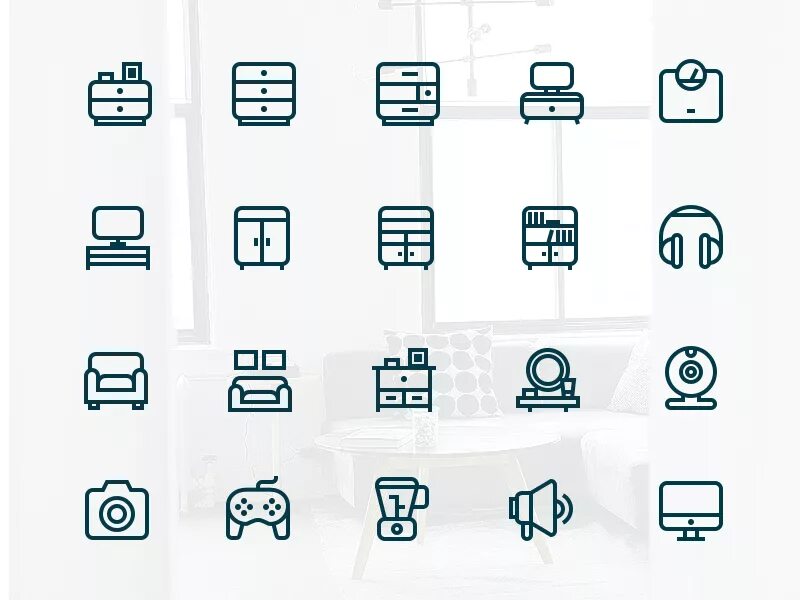 Иконка элементы интерфейса. Иконки для дизайнера интерьера. набор иконок дизайн интерьера. набор иконок интерьерного оформления. иконка разработка мебели.