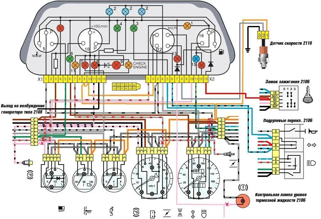 Не работает на приборной панели датчик. Плата панели приборов ваз 2110. Схема панель прибора нива 2123. Схема указателя уровня топлива ваз 2107. На панели указатель давления мтз 82.