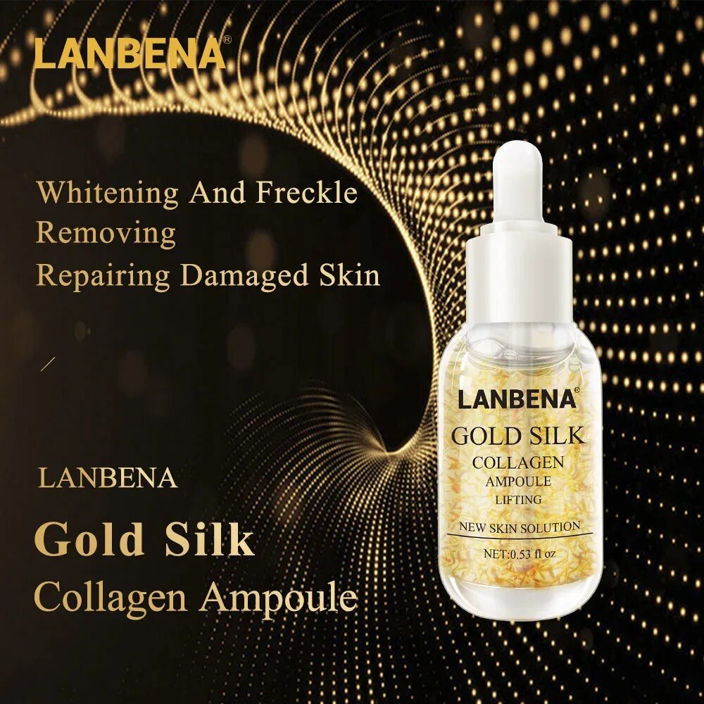 LANBENA Gold Silk Collagen Ampoule Lifting сыворотка-лифтинг для лица с ионами золота, шелком и коллагеном. LANBENA ампулы сыворотка. Сыворотка PRETTYSKIN Gold Collagen. Lifting Silk что это?. Золотая сыворотка от морщин