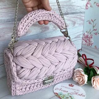 Ручка из трикотажной пряжи крючком