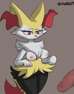 Rule 34 Dev - anthro black_body black_fur braixen breasts darksz7 female fl...