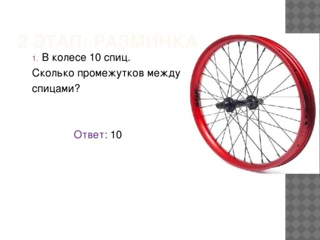 Колесо имеет 8 спиц найдите. В колесе 10 спиц сколько промежутков. Количество спиц в колесе. Колесо имеет 10 спиц сколько промежутков между спицами ответ. Сколько промежутков между 10 спицами в колесе.