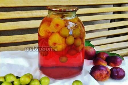 Компот на зиму с алычи желтой косточками