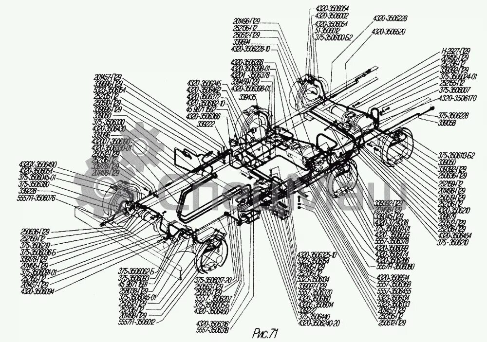 Устройство тормозной системы урал 43206. Пневмо привод ручного тормоза урал 4320. Распределитель воздуха тормозов урал 4320. Урал 4320. Пневмосистема урал 4320.