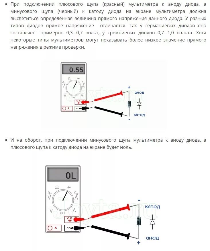 Проверка полярности диода мультиметром. Как проверить диод тестером. Прозвонка светодиода мультиметром. Как тестером проверить полярность диода. Как узнать диод