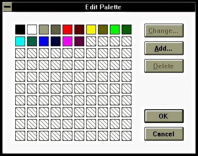 Palette editor. Palette editor