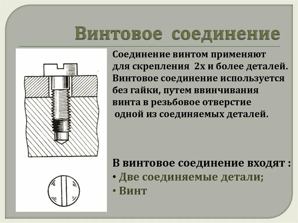 Отдельный отверстие. Резьбовое соединение винтом на чертеже. Соединение винтом с потайной головкой чертеж. Соединение деталей винтом. Болтовое винтовое и шпилечное соединения.